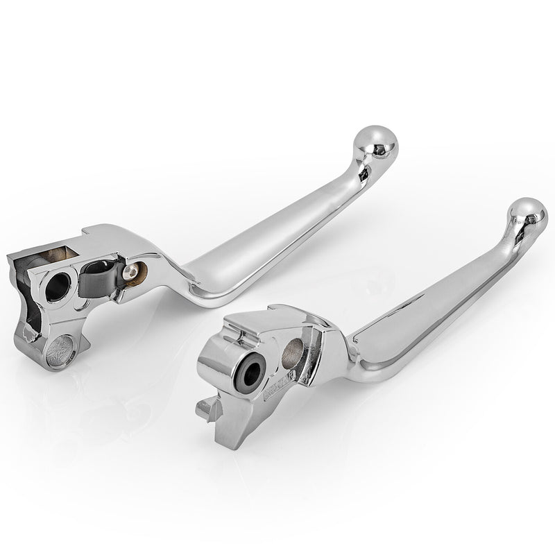 Chrome Hand Levers Clutch Brake for Harley Sportster Softail Dyna Touring Pair