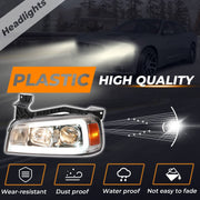 DURAFORCE LED DRL Projector Headlights for Dodge Charger 2006-2010 Left Right