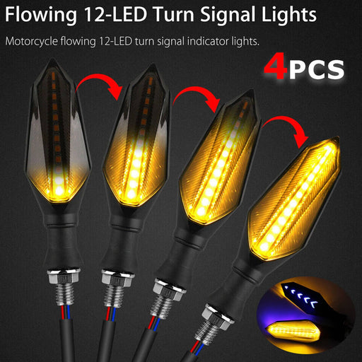 DURAFORCE 4 Pcs Flowing LED Turn Signals Blinker Light for Yamaha YZF R1 R6 R6S MT DRZ400