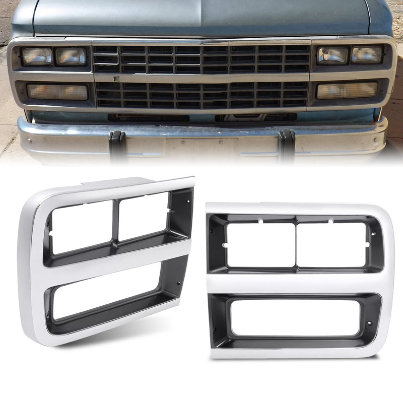 Headlight Bezel Door Set for Chevrolet G10 G20 G30 1992-95 Driver Passenger Pair