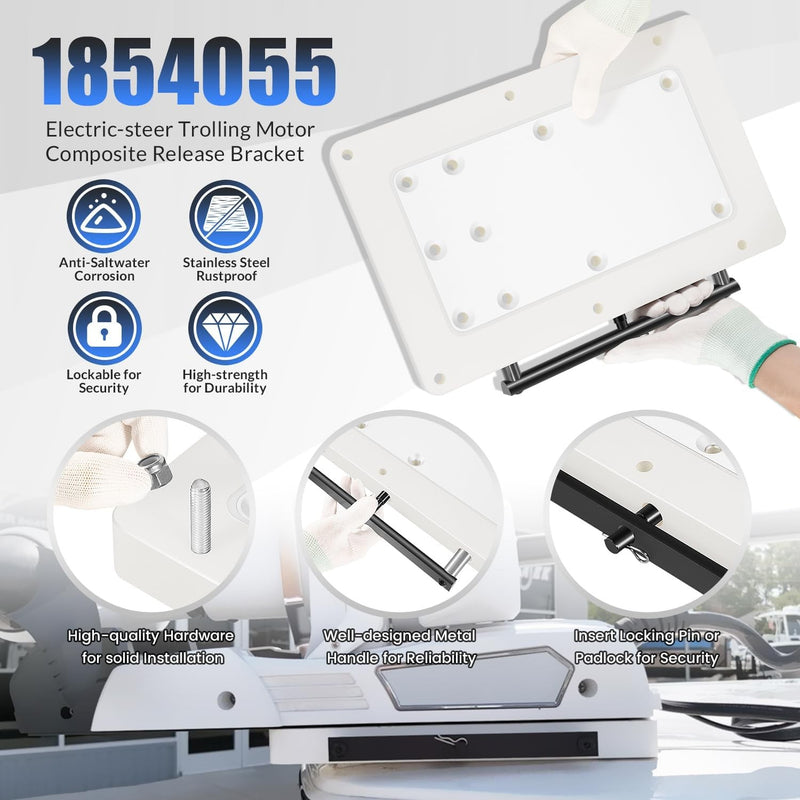 1854055 RTA-55 Quick Release Bracket for Minn Kota Quest Motors White