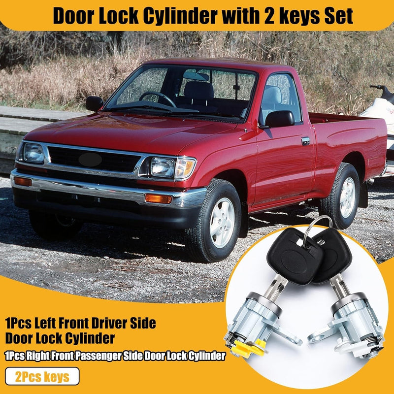 Front Pair Door Lock Cylinder Set Kit with Keys for 95-04 Toyota Tacoma