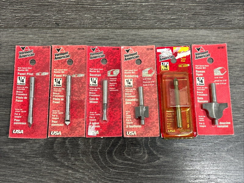 Vermont American 1/4 Inch Shank Router Bit Set 6 Piece