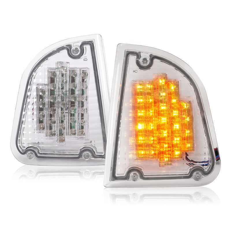 Clear LED Turn Signal Lights for Kenworth KW K300 T300 T330 T600 86-08 Pair