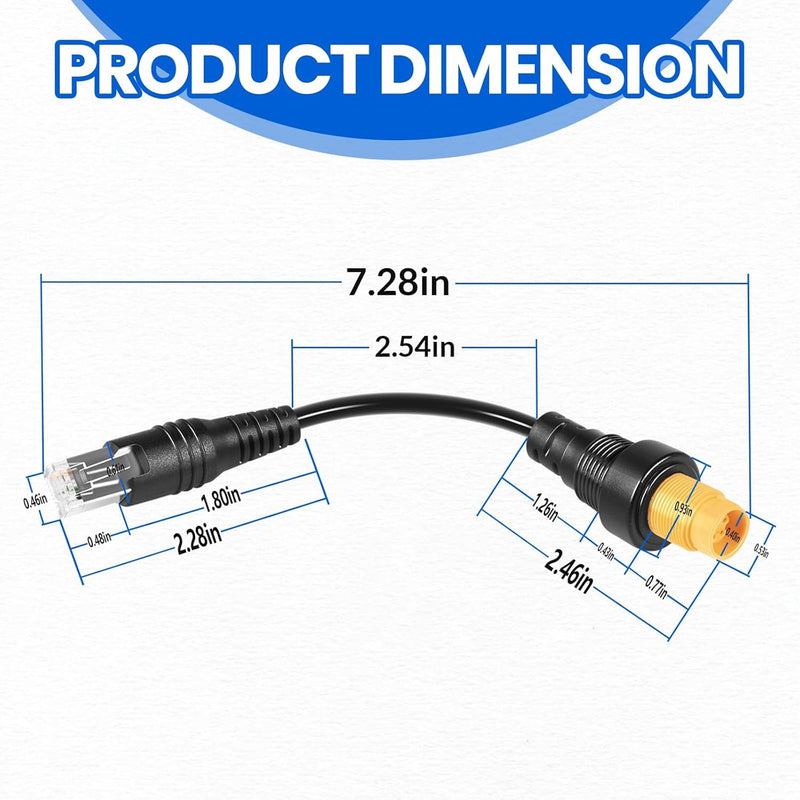 RJ45 to 5-Pin Ethernet Adapter Cable 000-11246-001 for Simrad NSO evo2 Zeus2