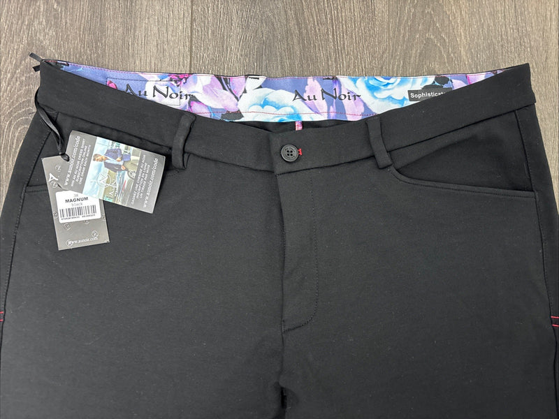 Pants for Au Noir Mens 38 Black Magnum Sophisticated Slack Straight Leg Flex Stretch
