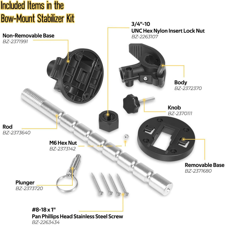 1862051 MKA-55 Trolling Motor Stabilizer Kit Bow Mount Support for Minn Kota