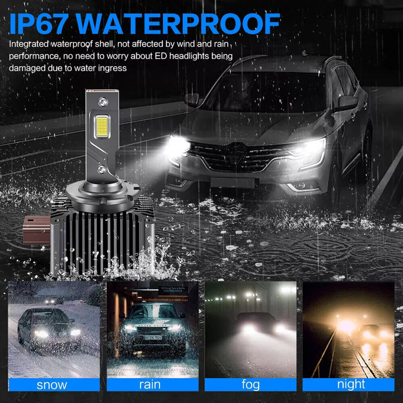 D1S D1R LED Headlight Bulbs 240W 6000K Super White HID Xenon Conversion Kit Set