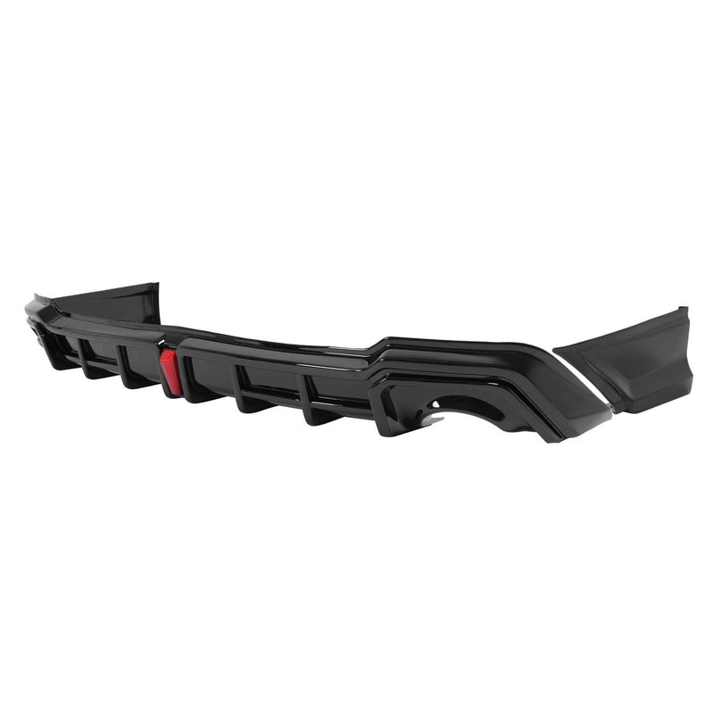 DURAFORCE Rear Bumper Diffuser Corner Spat With LED Light for Honda Civic 22-26 Black