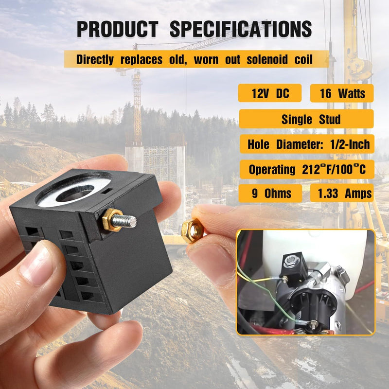 EF-1082 10196-61 Solenoid Coil for SPX Fenner Stone Deltrol 12V 16W Single Stud