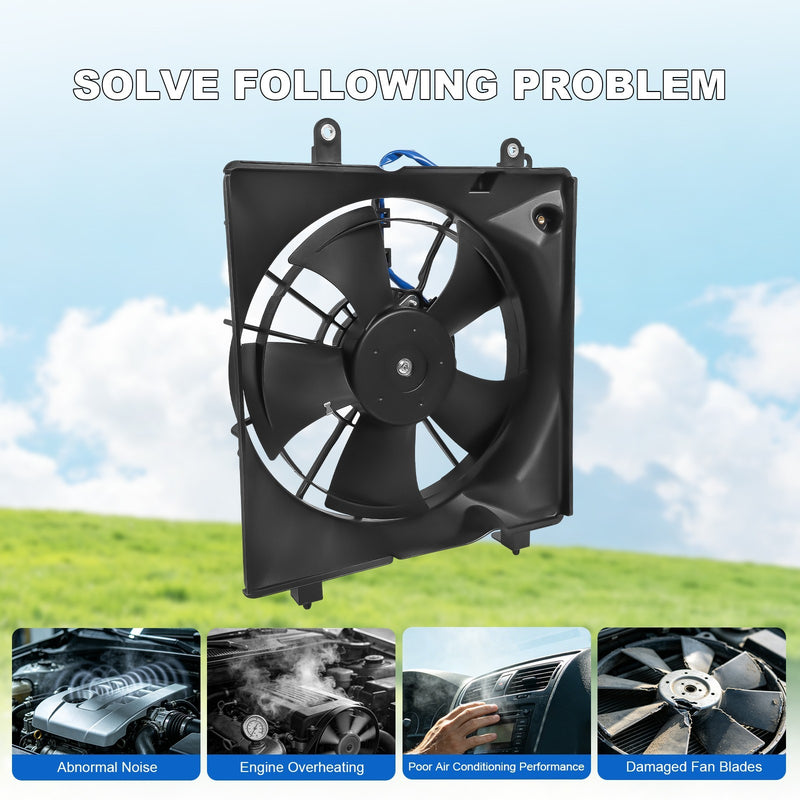 Left AC Condenser Radiator Cooling Fan for Honda Civic 1.5 1.8 2.4L 2012-2015
