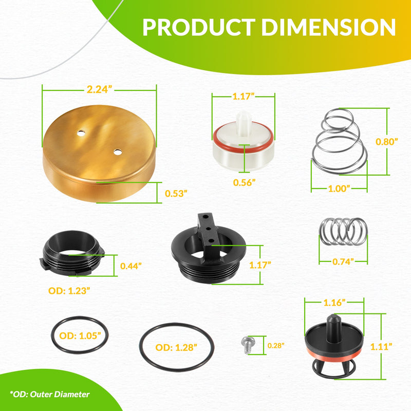 0887727 Pressure Vacuum Breaker Total Repair Kit for Watts 1/2 3/4 Inch