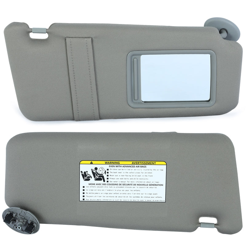 Sun Visor Left & Right Side With Sunroof Gray for Toyota Camry 2007-2011 Pair