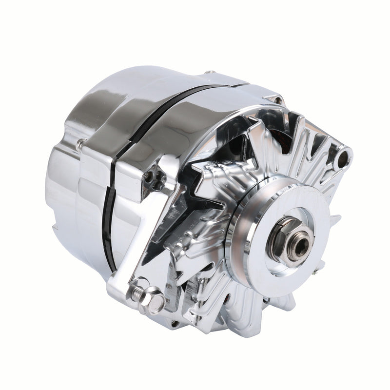 ADR0335-C Chrome Alternator for SBC BBC Chevy GM 1 Wire Street Rod High Output