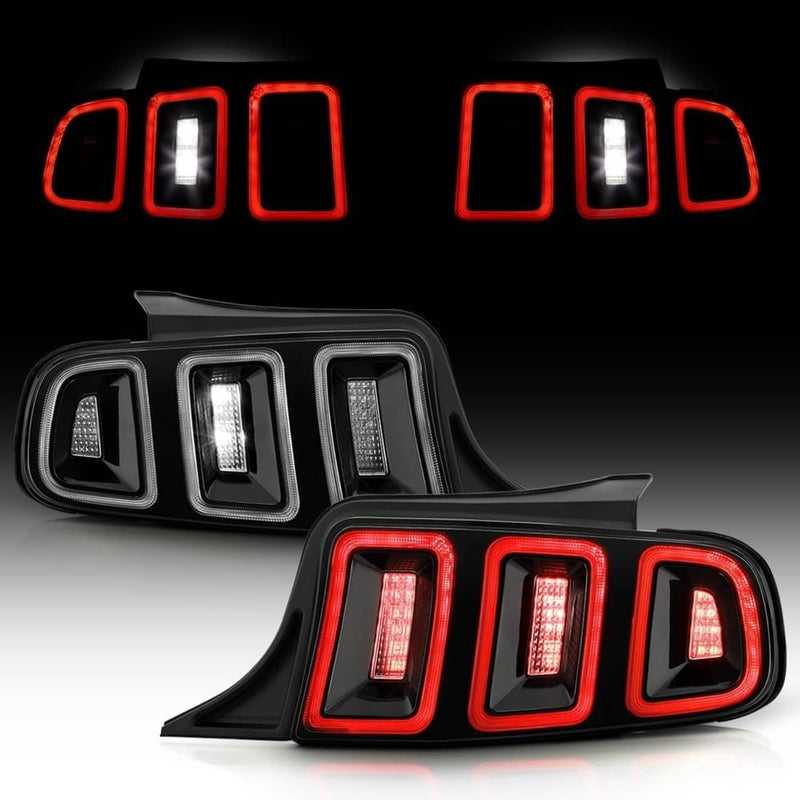 Tail Lights Black Brake Lamps for Ford Mustang 2010-2014 Full LED Sequential