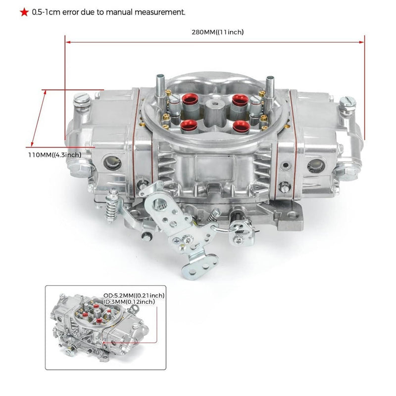 BR-67201 850CFM Carburetor 4 Barrel Double Pumper Mechanical Race Performance