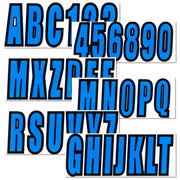 DURAFORCE Boat Registration Decals Letters And Numbers Stickers A-Z & 0-9 Blue 4 Sets