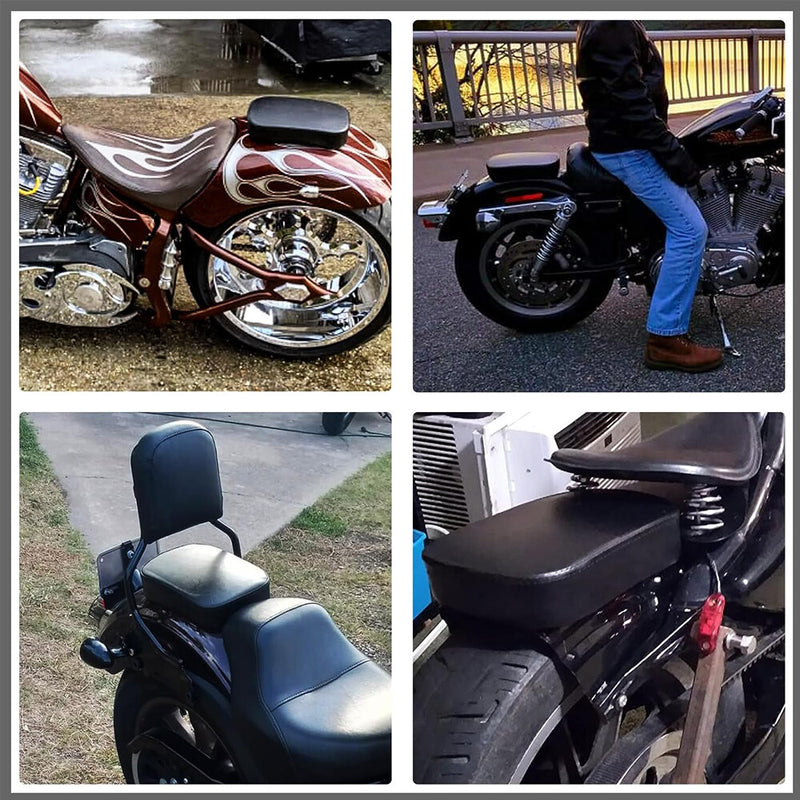 Suction Cup Pillion Passenger Pad Seat Black for Harley Chopper Dyna