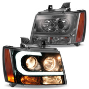 DURAFORCE Headlights for Avalanche Suburban Tahoe 2007-2014 LED Bar LH RH Projector