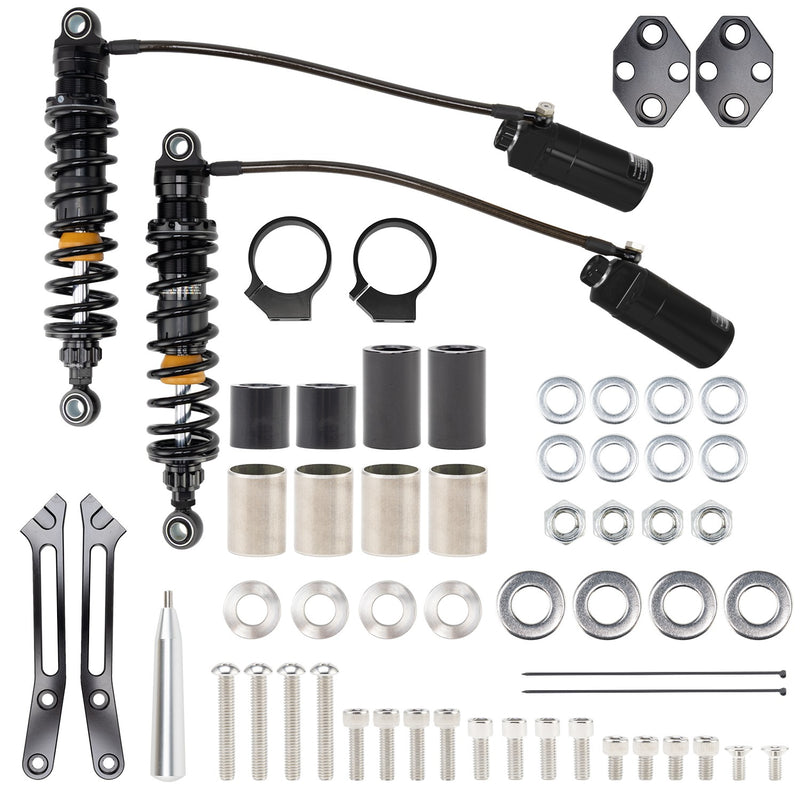Upgraded Remote Reservoir Rear Suspension Shocks Set for Harley Road Glide
