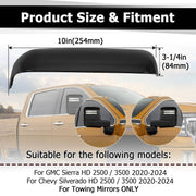 DURAFORCE Side Mirror Cover Caps for Chevy Silverado for GMC Sierra HD 2500 3500 2020-2024