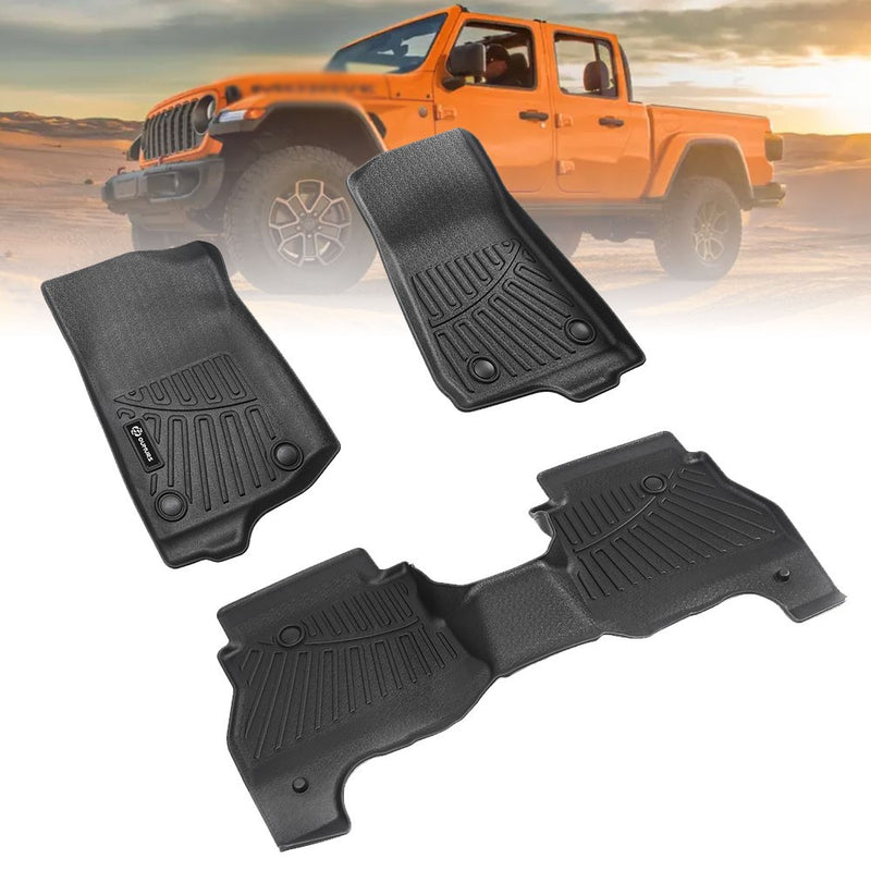 All Weather TPE Floor Mats Floor Liners for Jeep Gladiator 2020-2025 2026