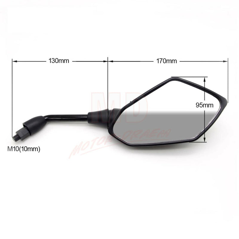 7/8" 22mm Handle Bar Rearview Side Mirror for Motorcycle ATV Scooter Go Kart
