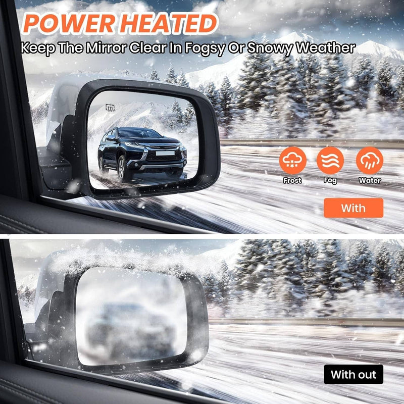 Passenger Side Manual Fold Mirror Blind Spot for Jeep Grand Cherokee 2011-2022