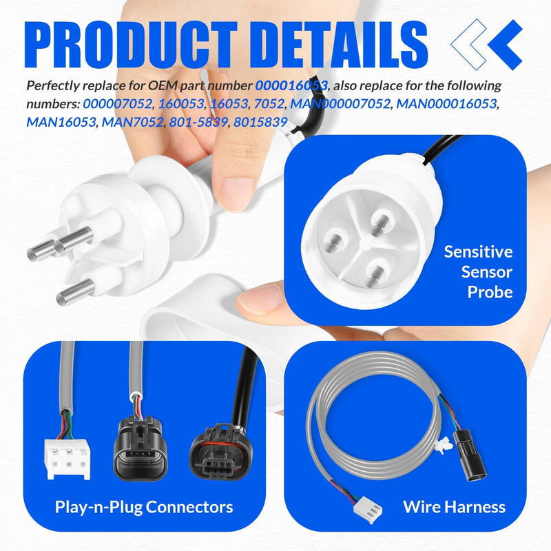000016053 Ice Water Level Sensor Probe Kit with Harness for Manitowoc Ice Maker