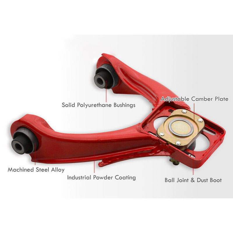 Adjustable Front Camber Kit A-Arms for Honda Civic EJ EK 1996-00 Red
