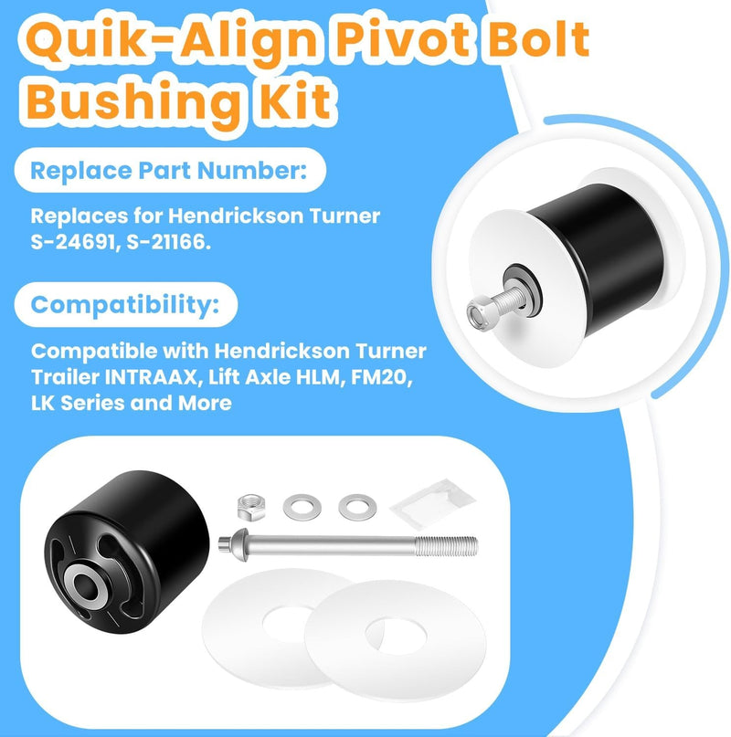 S-24691 Pivot Bolt Bushing Kit for Hendrickson Quik-Align Replaces S-21166