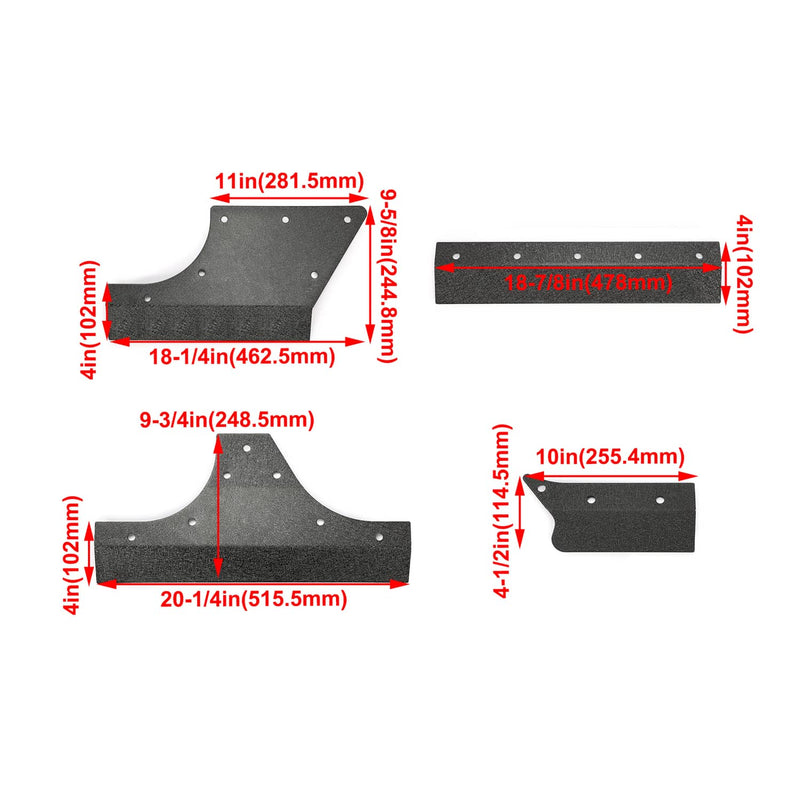 DURAFORCE Body Armor Cladding Guard Set for Jeep Wrangler JK JKU 4 Door 2007-2018