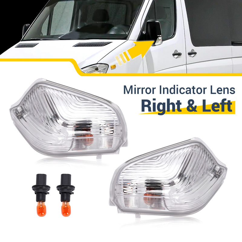 Side Mirror Indicator Light w/Bulb for Mercedes Benz Sprinter W906 2006-21 Pair
