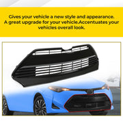 DURAFORCE Front Bumper Lower Grille Black for Toyota Corolla L LE XLE 2017-2019
