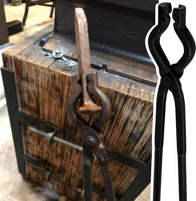 Blacksmith Tongs Set Knife Making Wolf Jaw V-Bit Starter Beginner