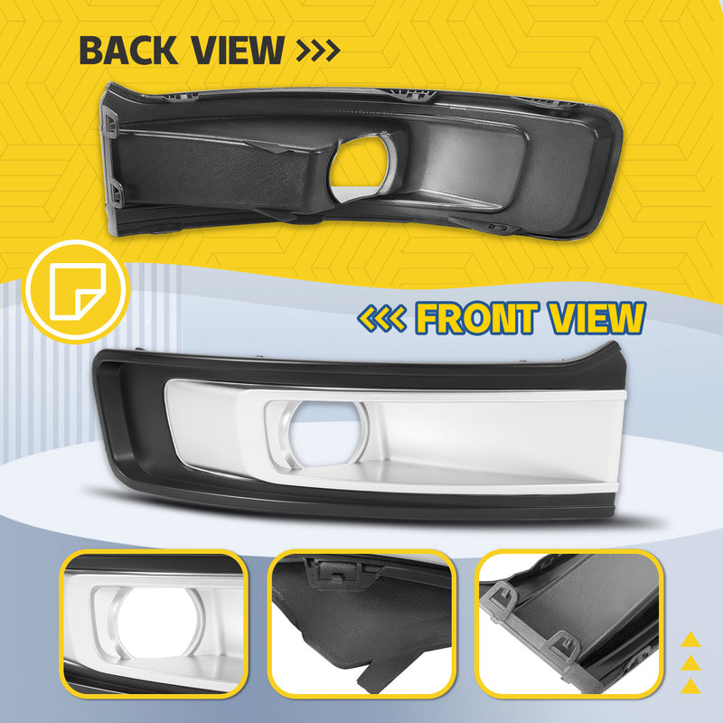 DA8Z-17E810-BA Fog Light Bezel Cover Trim for Ford Flex 2013-2019 Silver Right