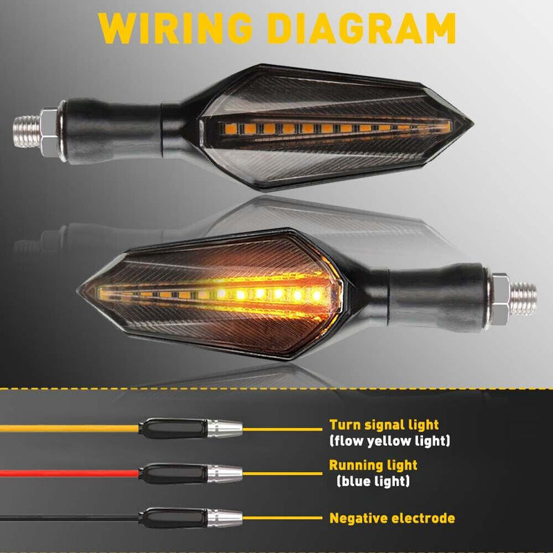 4 Pcs Flowing LED Turn Signals Blinker Light for Yamaha YZF R1 R6 R6S MT DRZ400
