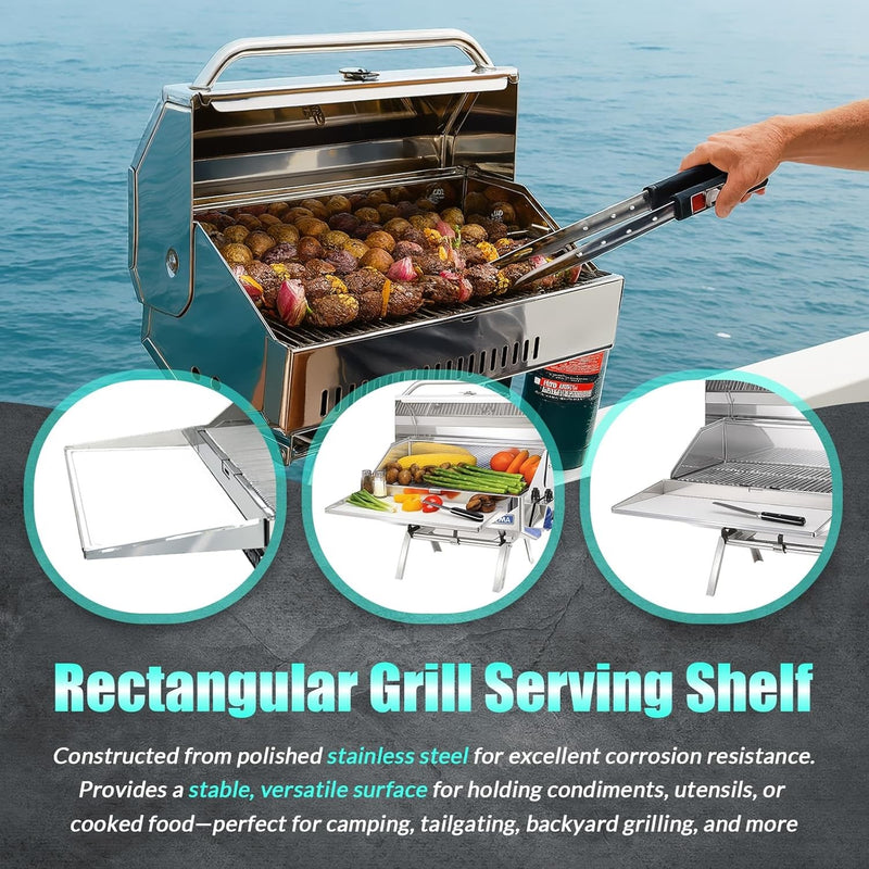 A10-902 Rectangular Grill Serving Shelf w/ Removable Cutting Board for 9” x 18