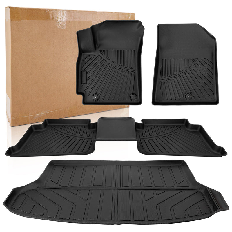 Car Floor Mats Liners Fit for Kia Seltos 2021-2025 3D TPE Full Set All Weather