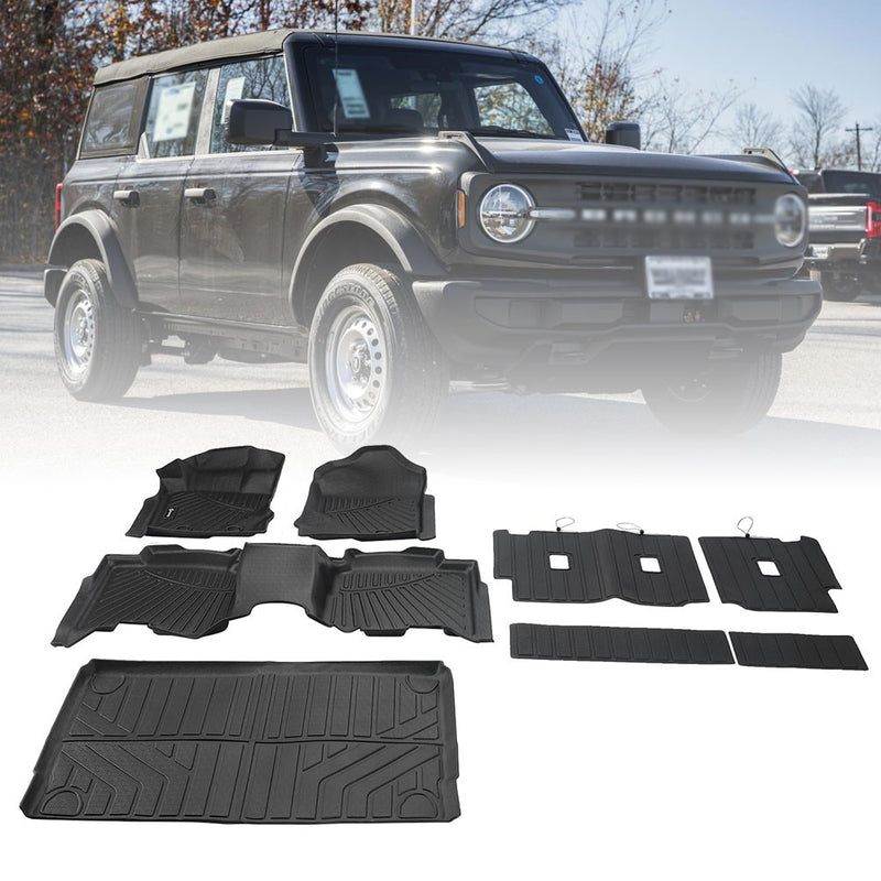 Full Set TPE Floor Mats for Ford Bronco 4 Door 2021-2026 Liner