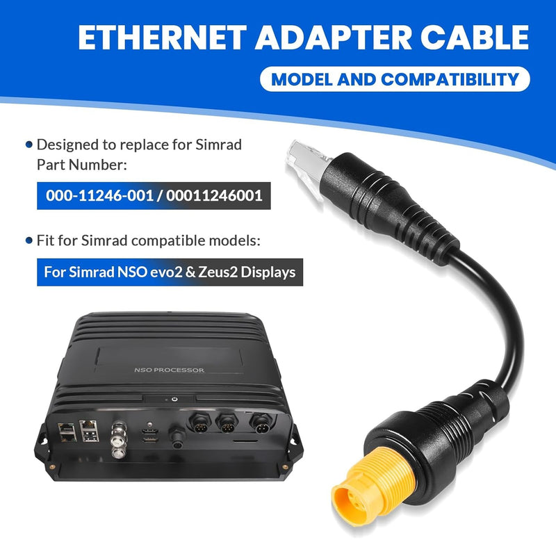 RJ45 to 5-Pin Ethernet Adapter Cable 000-11246-001 for Simrad NSO evo2 Zeus2