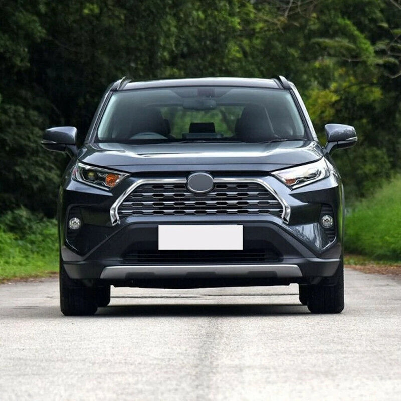 ABS Chrome Front Upper Grille Mesh Cover Trim For Toyota RAV4 2019-2024 2025 2x
