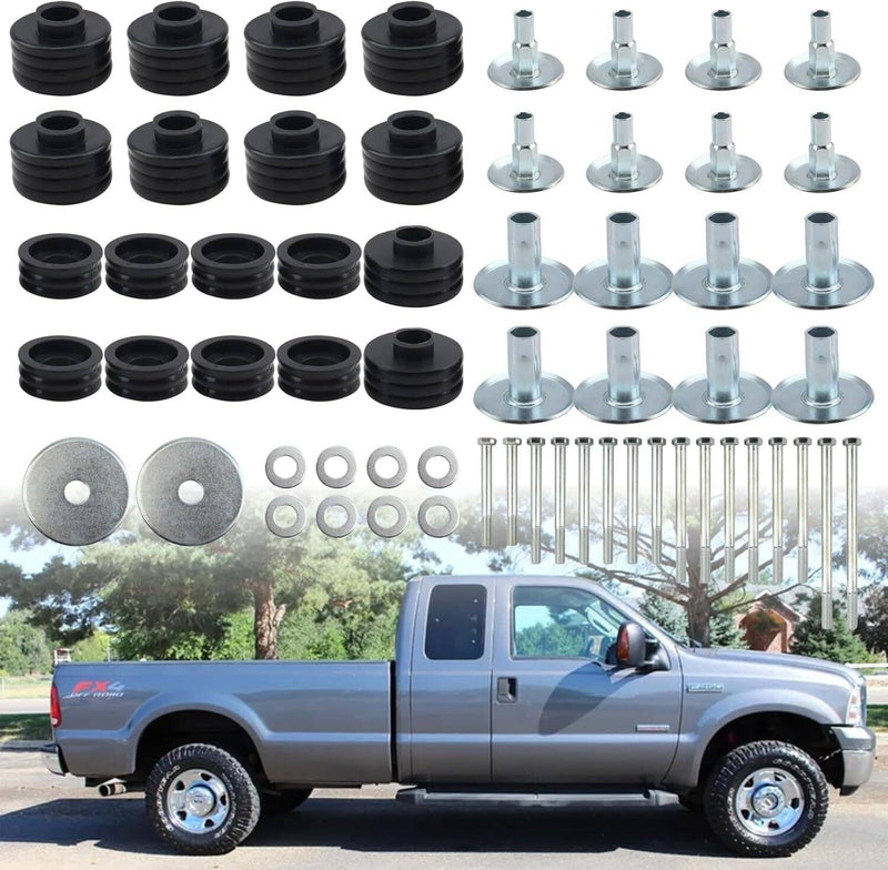 KF04058BK Body Cab Mount Bushings Kit for 99-07 Ford F250 F350 Super Duty Black