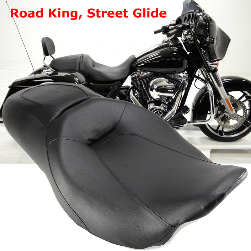 Driver Passenger Black Seat for Harley Touring Road King Street Glide 08+