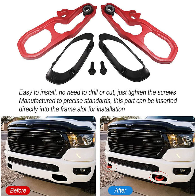 Front LH RH Tow Hooks Hardware for Dodge Ram 1500 DT 2019-2022 Heavy Duty