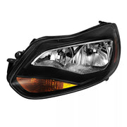 DURAFORCE Black Left Driver Side Headlights Clear Lens Halogen for Ford Focus 2012-2014