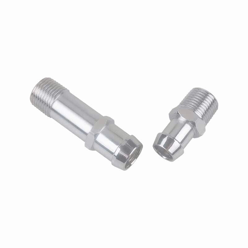 SBC BBC Chevy Heater Hose Fitting Set 3/4 Water Pump 5/8 Intake Chromed Steel