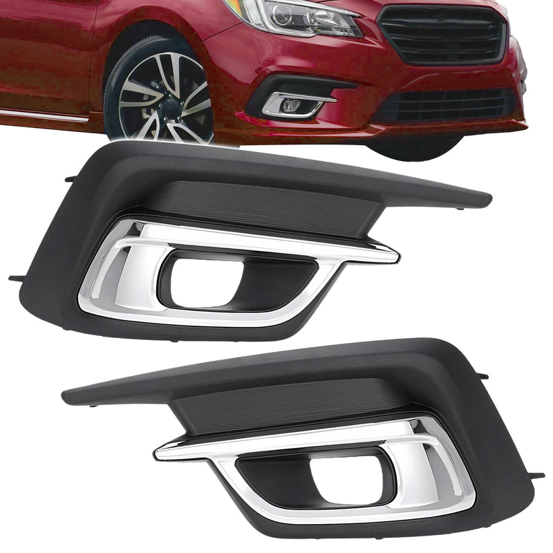 Pair Fog Light Lamp Covers Bezels for Subaru Legacy 2018-2019 Left Right Side