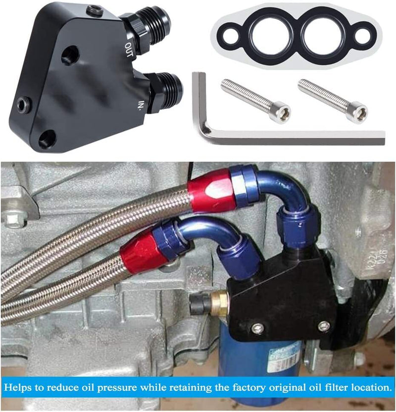 Engine Oil Cooler Adapter Kit for GM LS1 LS2 LS3 LS6 LS7 LS9 2005-2019 Corvette