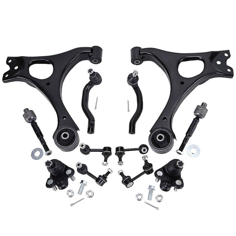 Front Lower Control Arms Ball Joint Sway Bars w/ Tie Rods for 06-11 Honda Civic